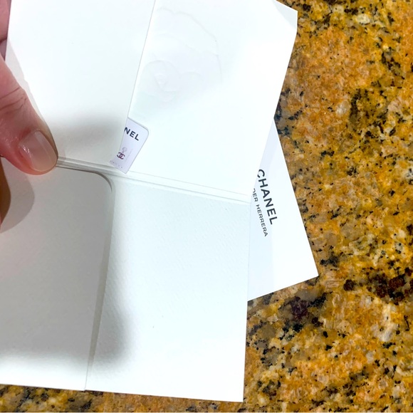 Authentic Chanel paper pocket for receipt with Chanel pressed printed logo